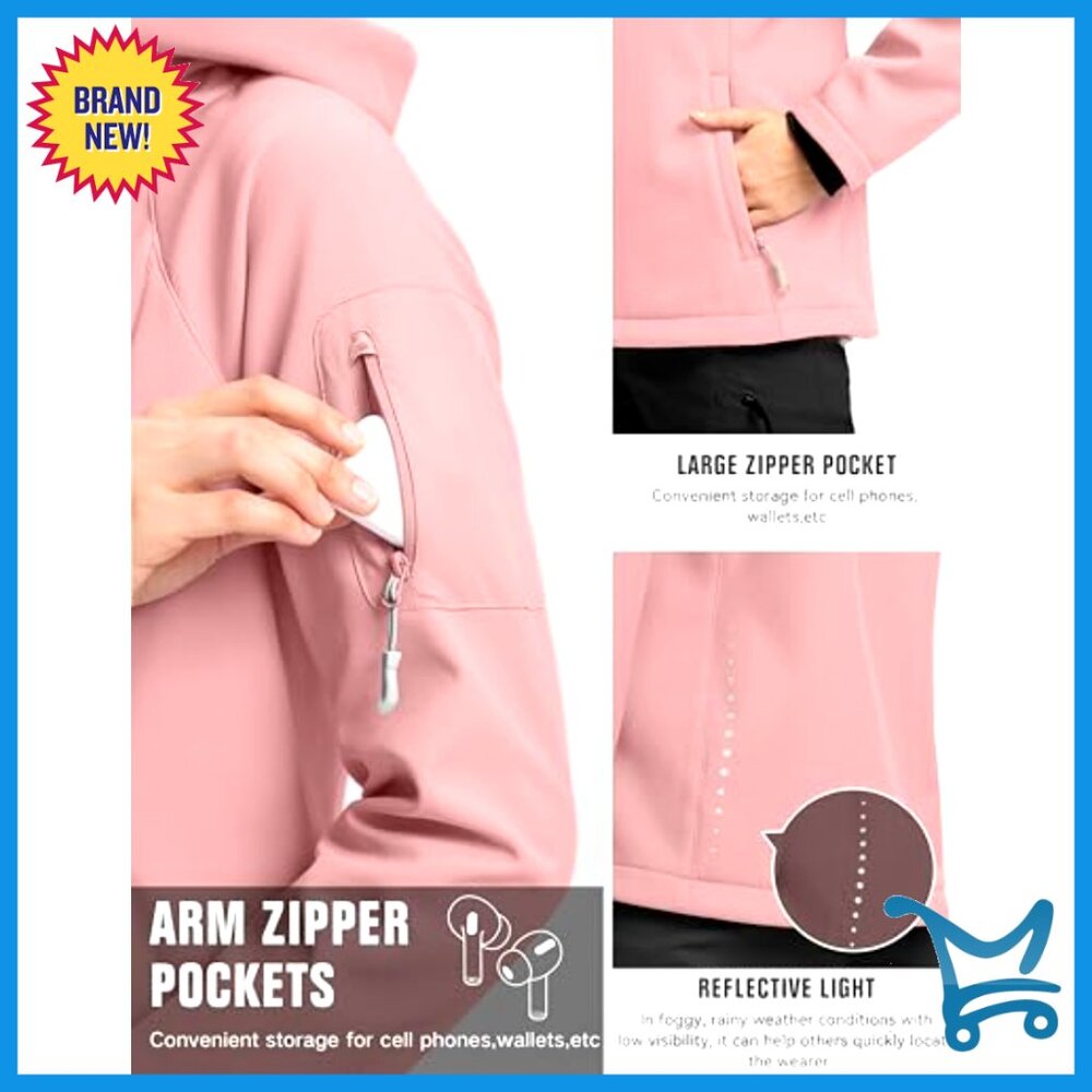 Fleece Lined Softshell Jacket Windproof Waterproo… - image 5